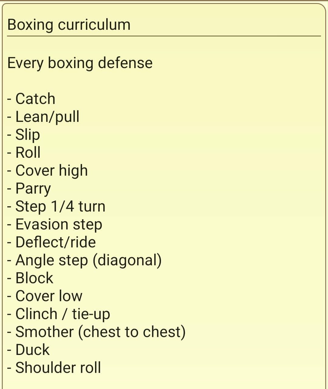 The ultimate boxing defense cheat sheet