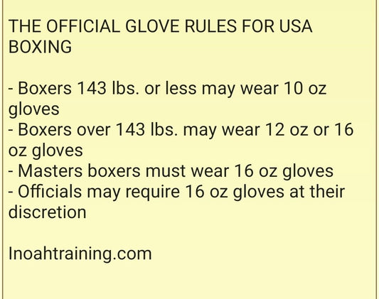 The Glove Rules for USA boxing