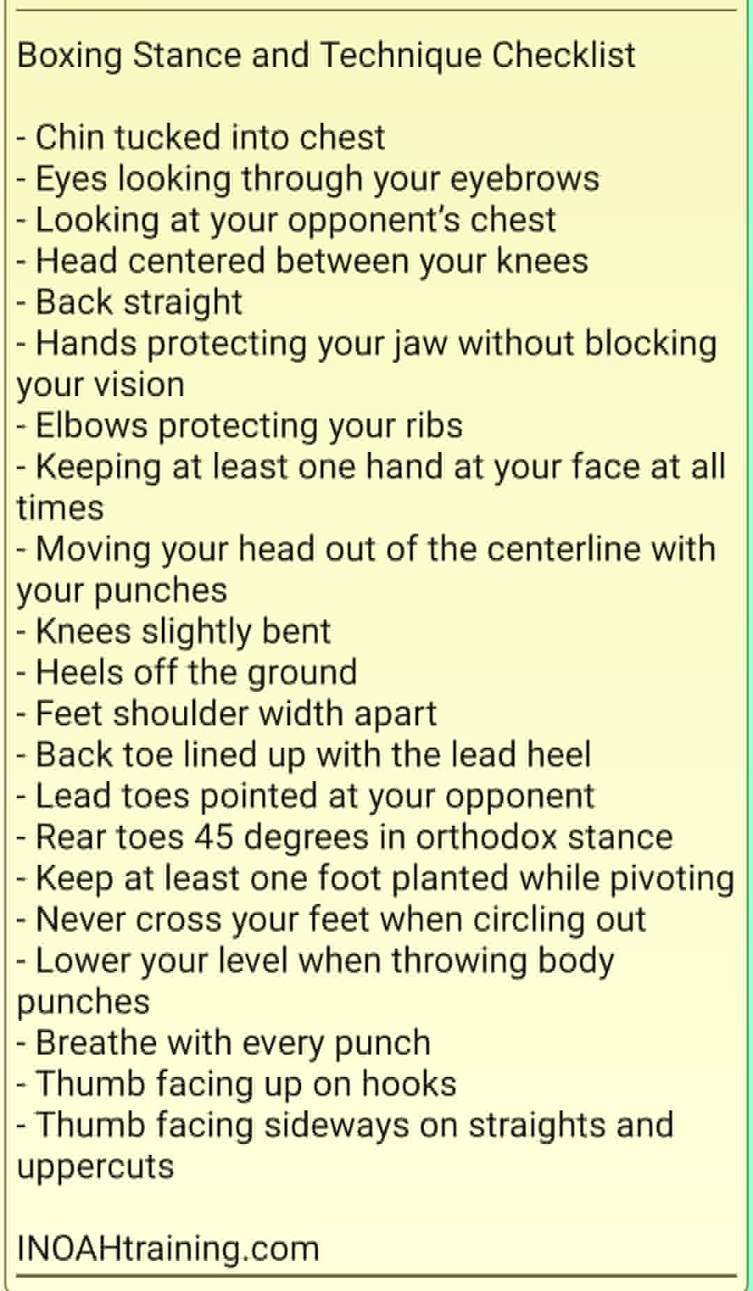 The ultimate boxing stance & technique checklist