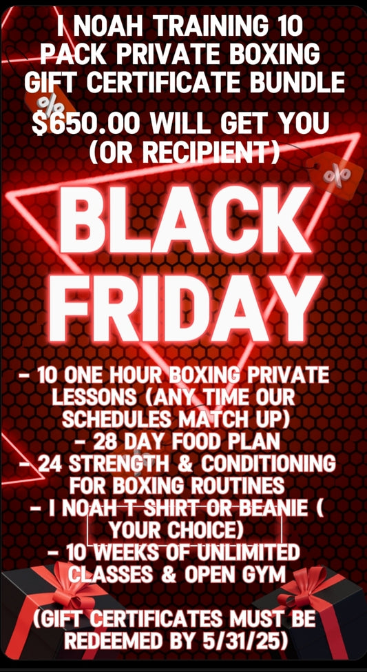 10 pack one hour boxing private lessons