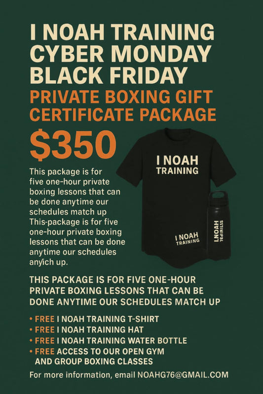 Holidays Private Boxing Gift Certificate (5 pack of one hour lessons) $350.00